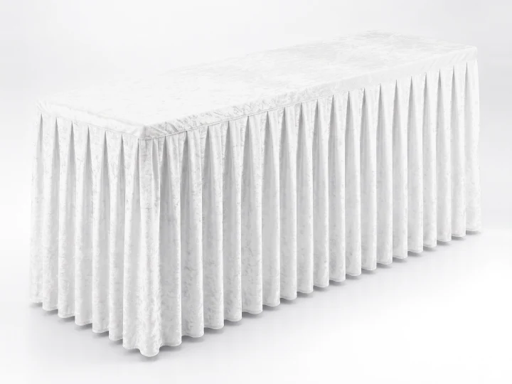 White Velvet Table product photo on a light background